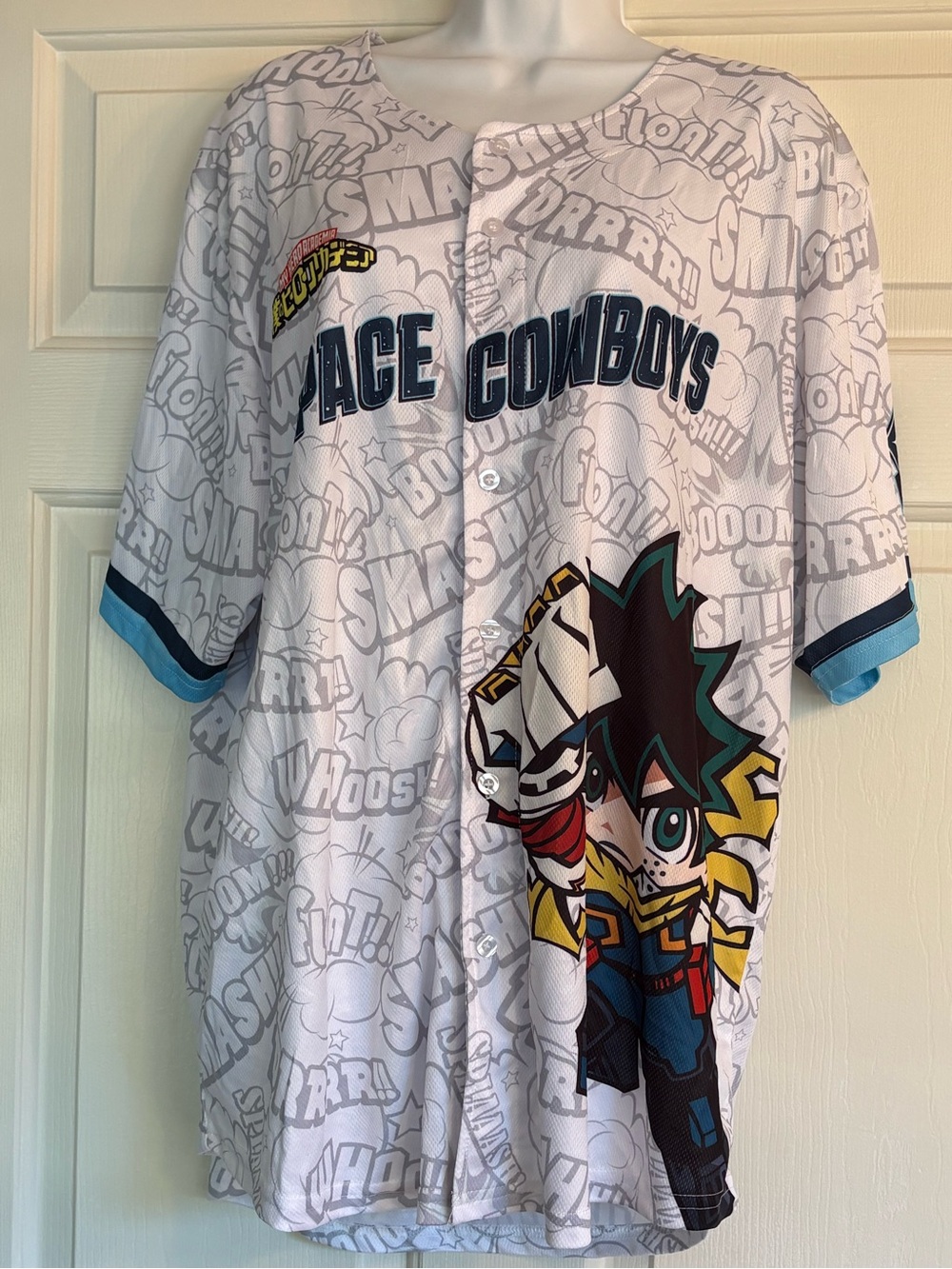 Sugar Land Space Cowboys My Hero Academia Baseball Jersey, Size Adult XL